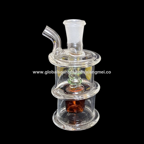 Dropshipping Two Layer Goldfish Hookah Glass Bong With Unique Oil