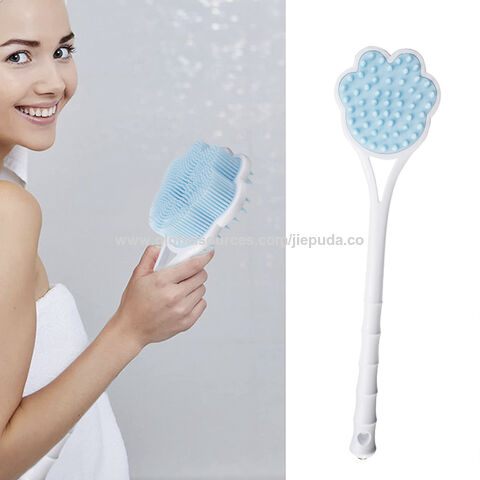 Back Scrubber Anti Slip Long Handle for Shower, Dual-Sided Back Brush with  Stiff and Soft Bristles,Body Exfoliator for Bath or Dry Brush.