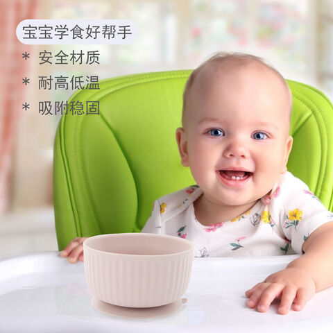 Plato de comedor de silicona para bebé, vajilla de silicona para