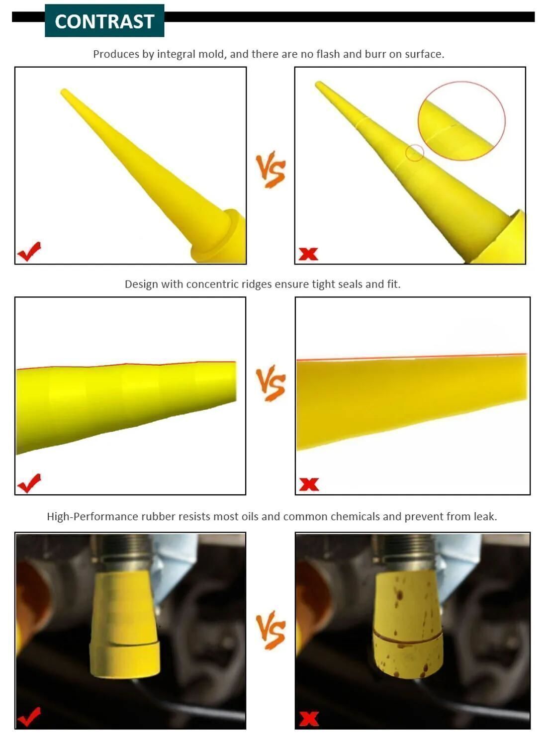 Food Grade Tapered 3.5 Mm 9mm Rubber Hole Plugs Stopper Silicone Kit