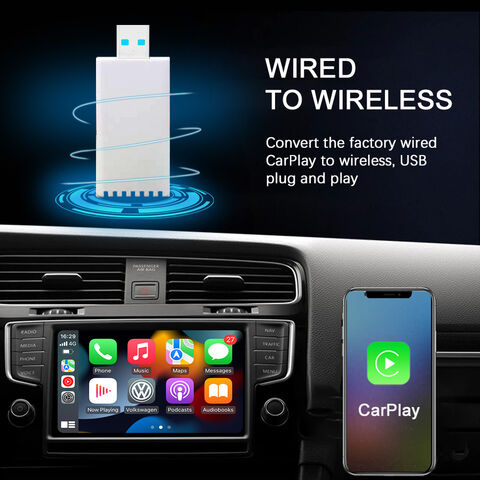 Navigation Android de voiture Module Carplay Android / iOS Adaptateur  Carplay USB pour téléphone intelligent automatique (blanc)