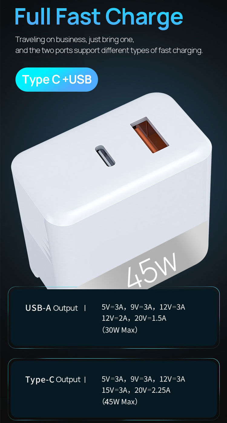 ODEMobile OEM Fast USB Wall Charger – Travel Power Adapter For Phones & Tablets – White