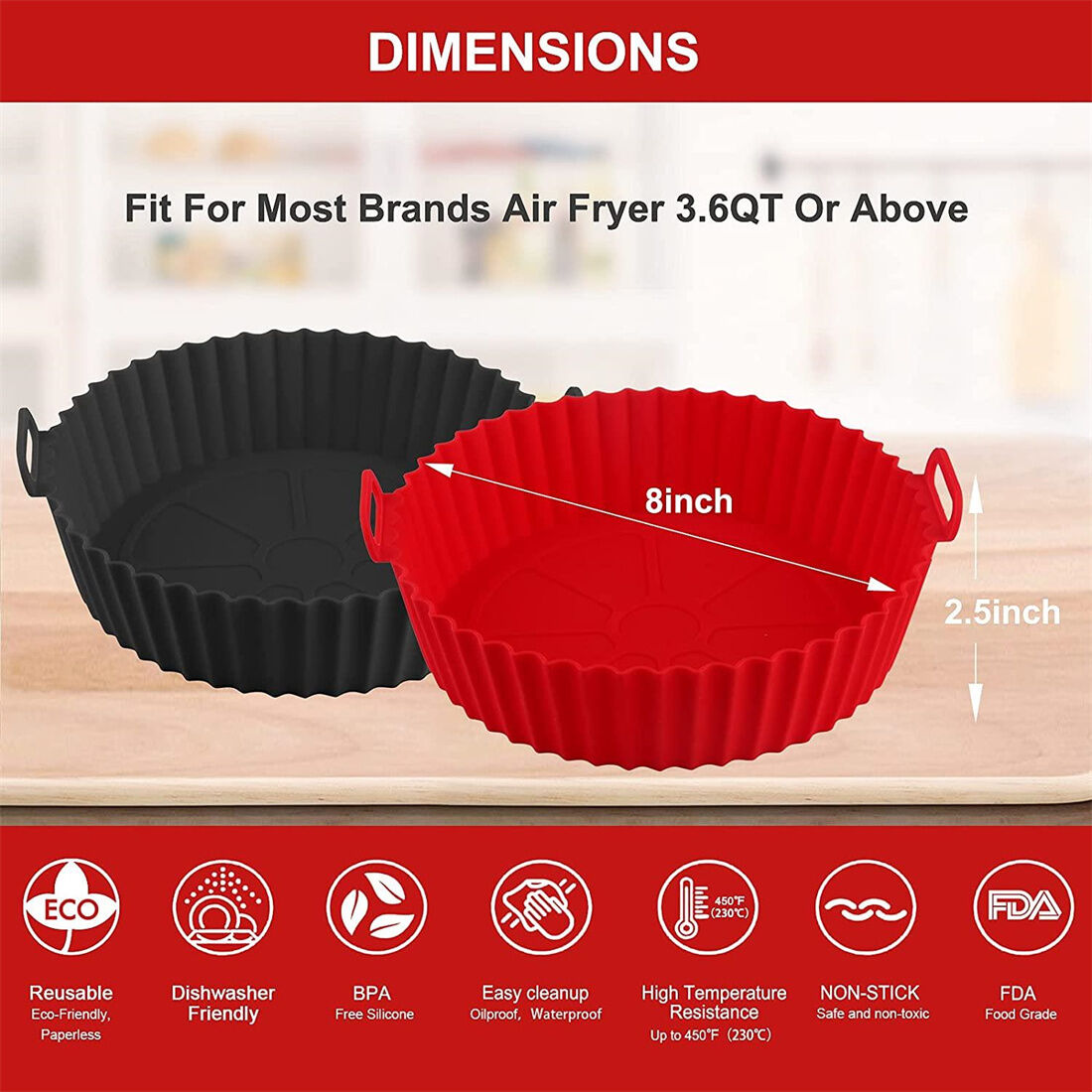 Buy Wholesale China Air Fryer Silicone Pot Round Bpa Free 100 Food