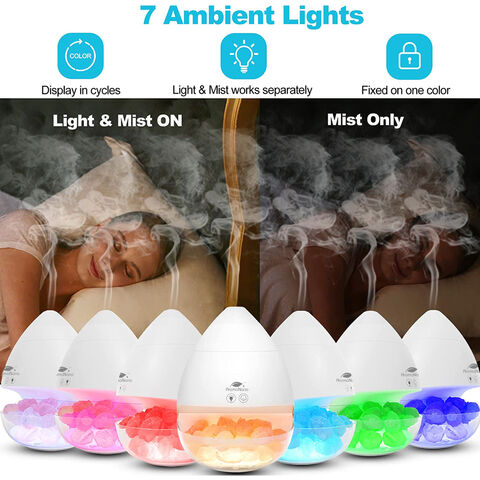 550ml White Aroma Diffusers for Essential Oil Large Room,Essential Oils Aromatherapy Diffuser Cool Mist Humidifier with Ambient Light & 3 Timer
