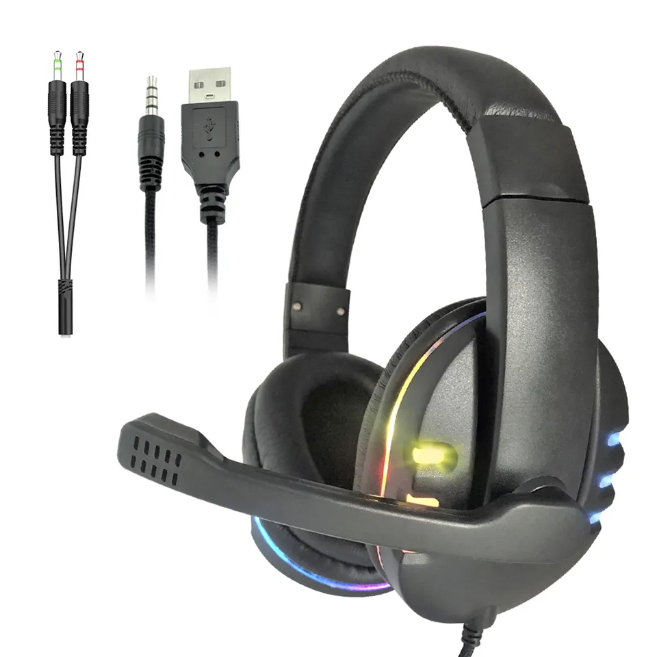 2023 Oem Gaming Headphones With Led Light With Mic For Ps4 Xbox One Pc Mac Laptop Expore China