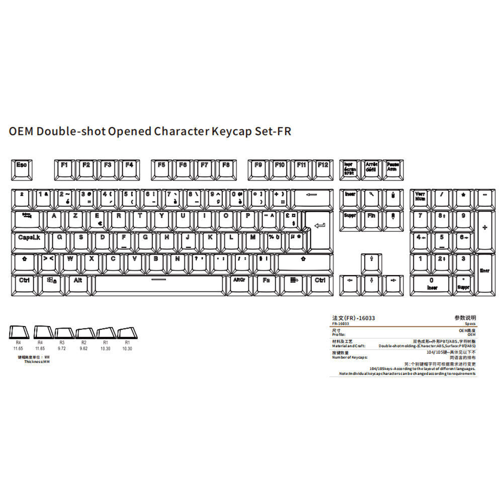 diseño español keycaps set abs keycap 104 105 teclas para teclado
