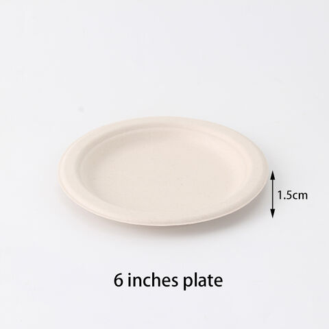 8.6' 3-Compartment Disposable Dinnerware Sugarcane Bagasse Tableware Round  Dinner Plate - China Food Container and Food Packaging price