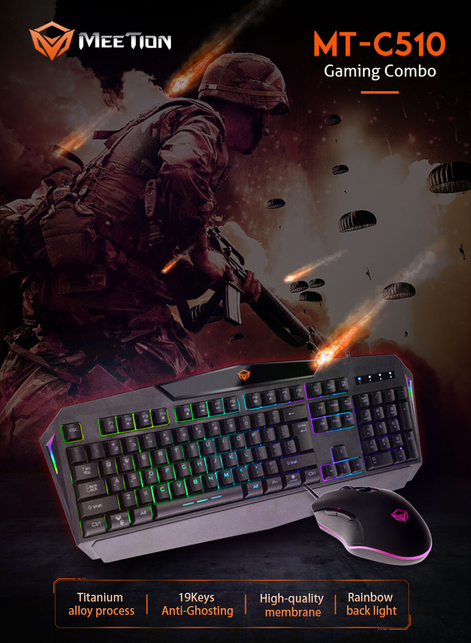 Meetion Mt-c510 Good Quality Backlit Gaming Keyboard And Mouse