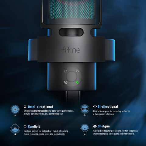  FIFINE Gaming PC USB Microphone, Podcast Condenser Mic with  Boom Arm, Pop Filter, Mute Button for Streaming, Twitch, Online Chat, RGB  Computer Mic for PS4/5 PC Gamer r-AmpliGame A6T : Electronics