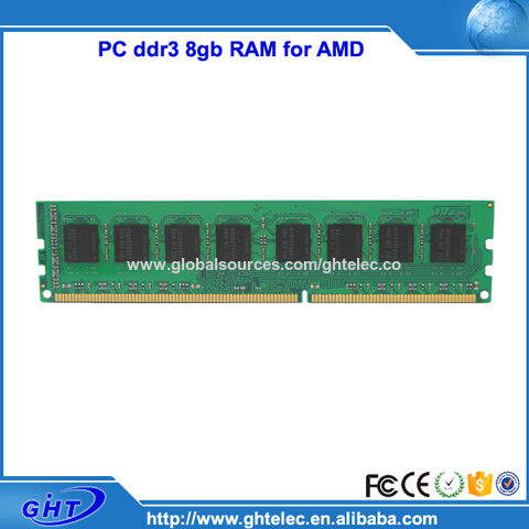 Achetez en gros Mémoire Ram Ddr3 8 Go Pour Cartes Mères Amd, 1024mbx4 16c  240pin,pc3-12800 Non Ecc Sans Tampon Chine et Mémoire Ram Ddr3 8gb à 5 USD