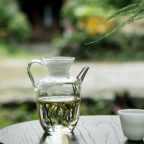 Ensemble fleurs de thé noir et théière 500ml verre borosilicate