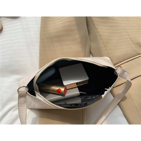 PU leather handbags women handbags fashion crocodile pattern single-shoulder armpit bag