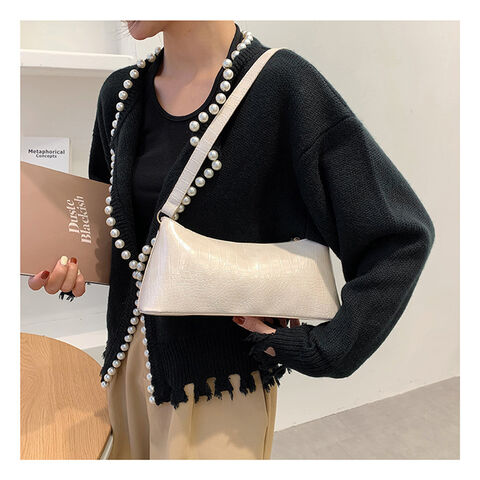 PU leather handbags women handbags fashion crocodile pattern single-shoulder armpit bag