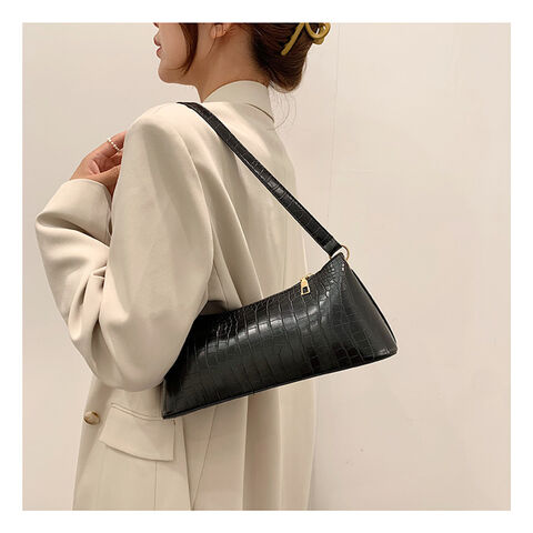 PU leather handbags women handbags fashion crocodile pattern single-shoulder armpit bag