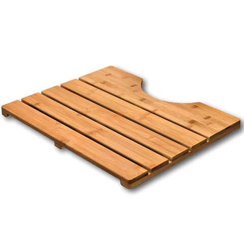 Wholesale Eco-Friendly, Anti-Slip Bamboo Bath Mat Wood Shower Mat
