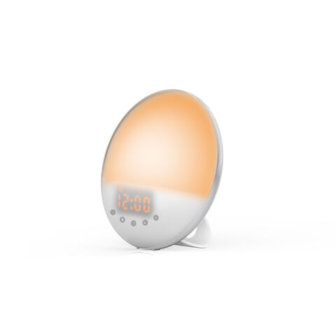 Réveil ovale silicone blanc avec LED à lumière blanche