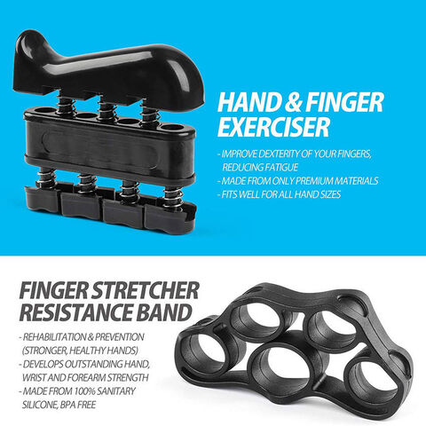 Hand Grip Strengthener Workout Kit Forearm Grip Adjustable Resistance Hand  Gripper, Finger Exerciser, Finger Stretcher, Grip Ring for Athletes