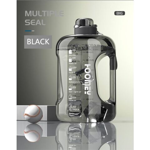 1 Gallon BpA Free Reusable Plastic Drinking Water Bottle Jug Container -  Black