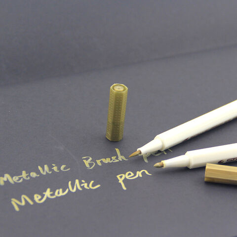 Metallic Brush Pen, Metallic Brush Tip Art Water Based Paint Ink, 24 Customized Package