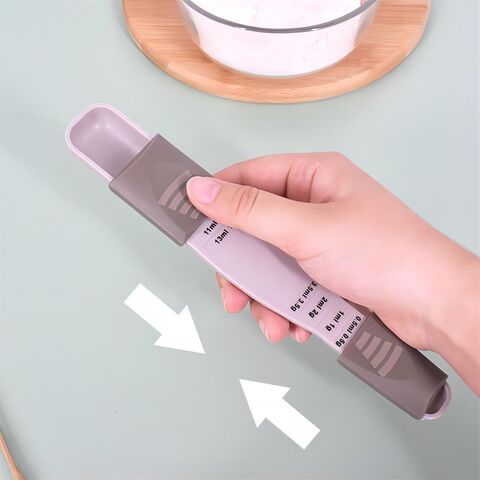 Measure Spoon Sliding Cover Measuring Spoon Scales Cup Seasoning Tool Suger  Salt Gadget Cooking Baking Kitchen Accessories