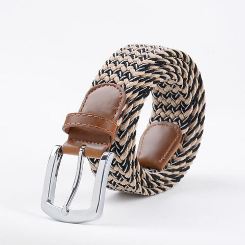 Custom Fashion Sport Fabric Belts Men's Stretch Woven Belt Golf