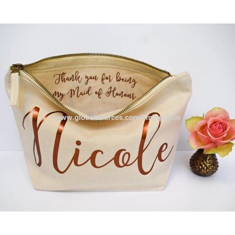 Personalized Make Up Bag, Bridesmaid Gift, Cosmetic Organizer