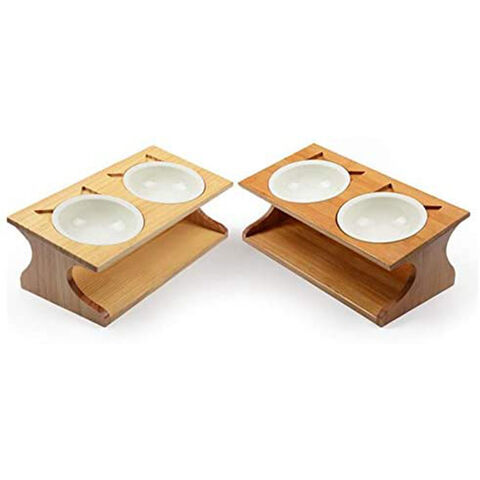 Elevated Ceramic Bowl w/ Adjustable Stand