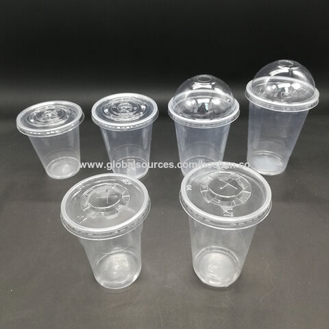 Plastic Disposable Glass With Dome Lid(PET DISPOSABLE GLASS)