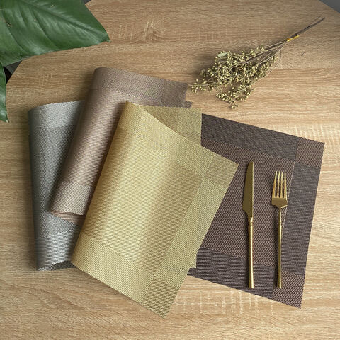 Set of 4 PVC Placemats, Non-Slip Washable Cloth Dining Table