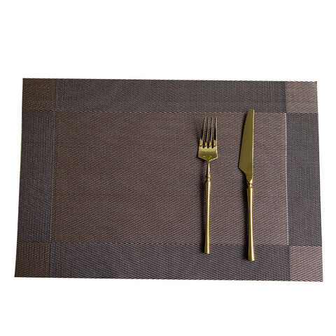 Koncle Placemats Set of 8 Washable Indoor/Outdoor Vinyl Place Mats for  Dining Table Durable PVC Weave Table Mats(Cappuccino)