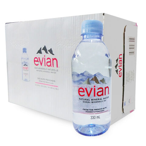 evian® 330 mL Glass Bottled Water