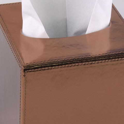 Decoración para el hogar Caja de pañuelos Cubierta de piel sintética  Rectangular Caja de pañuelos Titulares (dorado)