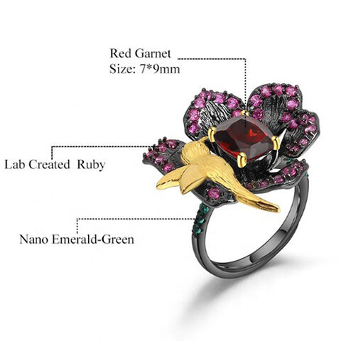 Sterling Silver Rhodium-plated Lab Created Ruby and CZ Heart Halo Ring Size  7