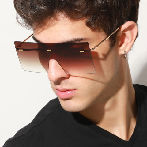 Buy Wholesale China New Style One-piece Square Sunglasses Men And Women Rimless  Sunglasses Gradient Ocean Lens Glasses & Sunglass at USD 2.67