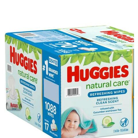 Natural Care Refreshing lingettes pour bébés, parfumées, 56 unités – Huggies  : Lingette humide