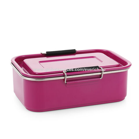 Tupperware Slim Lunch Divided Container w/ Snack Cup in Magenta / Pink /  Purple