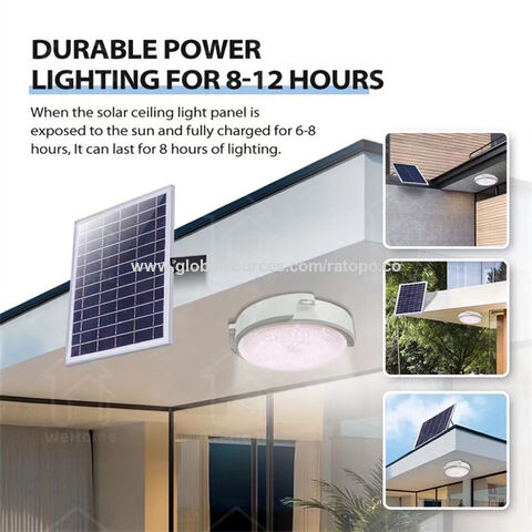 Paneles solares para la luz del hogar Luz Solar interior lámpara de techo  inteligente interior Luz de techo solar AliExpress