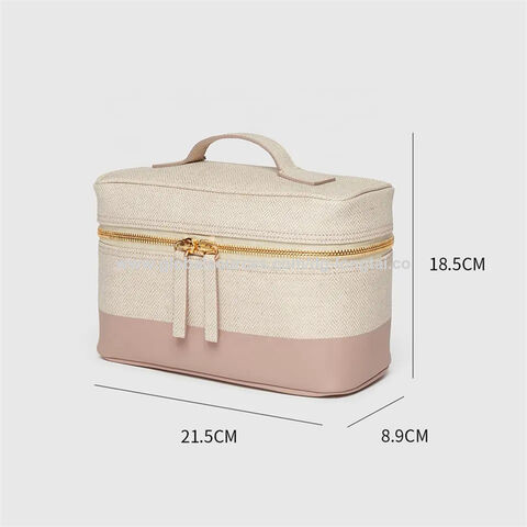 Vlando One Large and One Small Makeup Bag Storage,PU Leather Travel  Cosmetics Bags for Women,Mask Makeup Brush Storage Bag