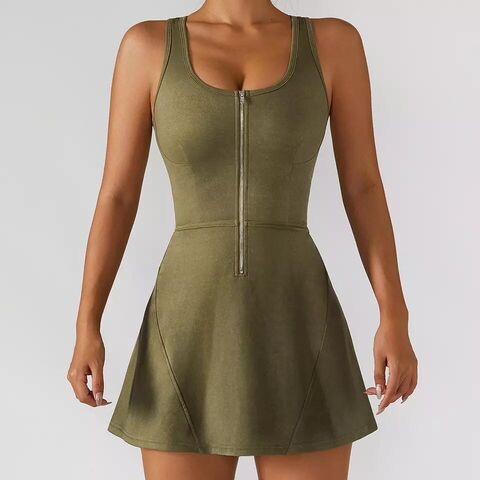Women's Tennis Dress, Workout Golf Dress Built-in with Bra & Shorts Pocket Sleeveless  Athletic Dresses, Army Green, X-Small : : Clothing, Shoes &  Accessories