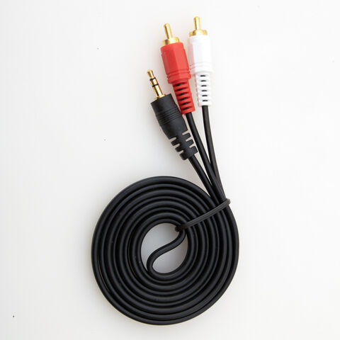Prise 2RCA à prise stéréo 3,5mm, câble plaqué or