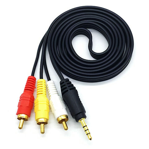Prise 2RCA à prise stéréo 3,5mm, câble plaqué or