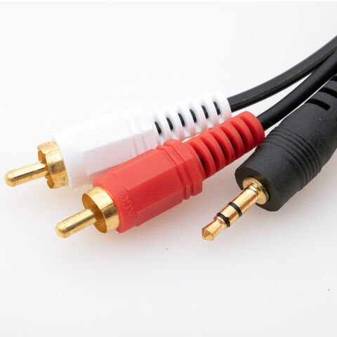 Prise 2RCA à prise stéréo 3,5mm, câble plaqué or