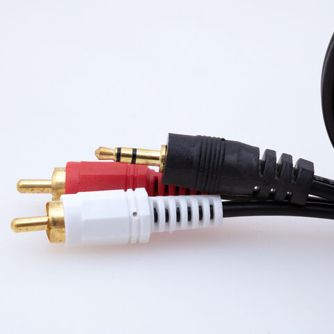 Prise 2RCA à prise stéréo 3,5mm, câble plaqué or