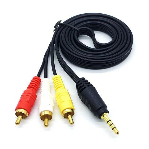 Prise 2RCA à prise stéréo 3,5mm, câble plaqué or