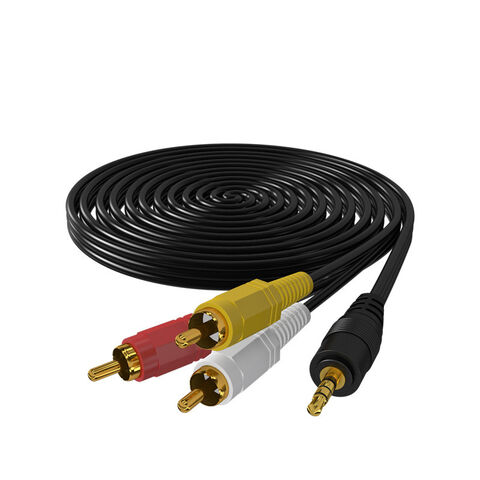 Prise 2RCA à prise stéréo 3,5mm, câble plaqué or