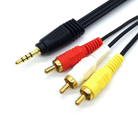 Prise 2RCA à prise stéréo 3,5mm, câble plaqué or