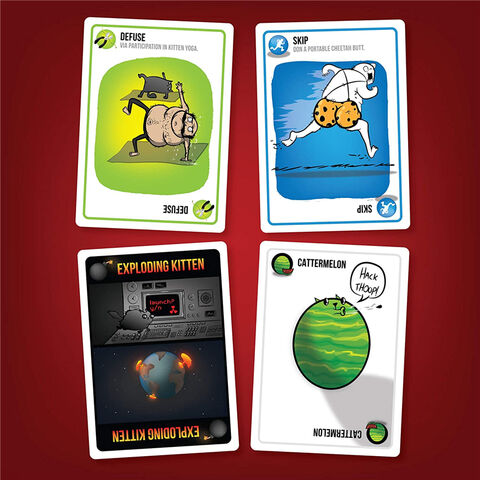  Exploding Kittens Original 2 Player Edition - Hilarious Games  for Family Game Night - Funny Card Games for Ages 7 and Up - 56 Cards :  Toys & Games
