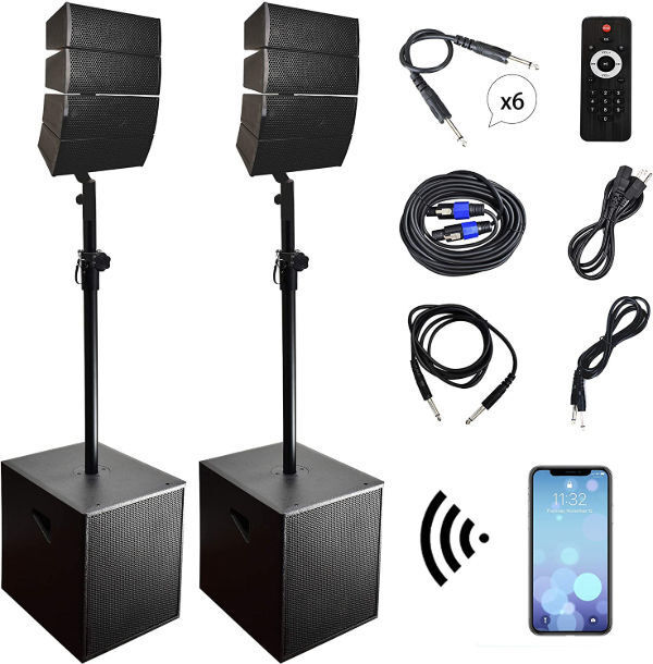 Sound Box/5000 Watt Dj/powered Pa Speaker System Combo Set With