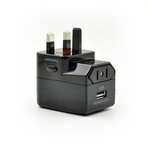 Adaptador de viaje universal, adaptador de viaje mundial con puertos USB de  5 V 2.1 A, adaptador de enchufe internacional, adaptador de enchufe de CA