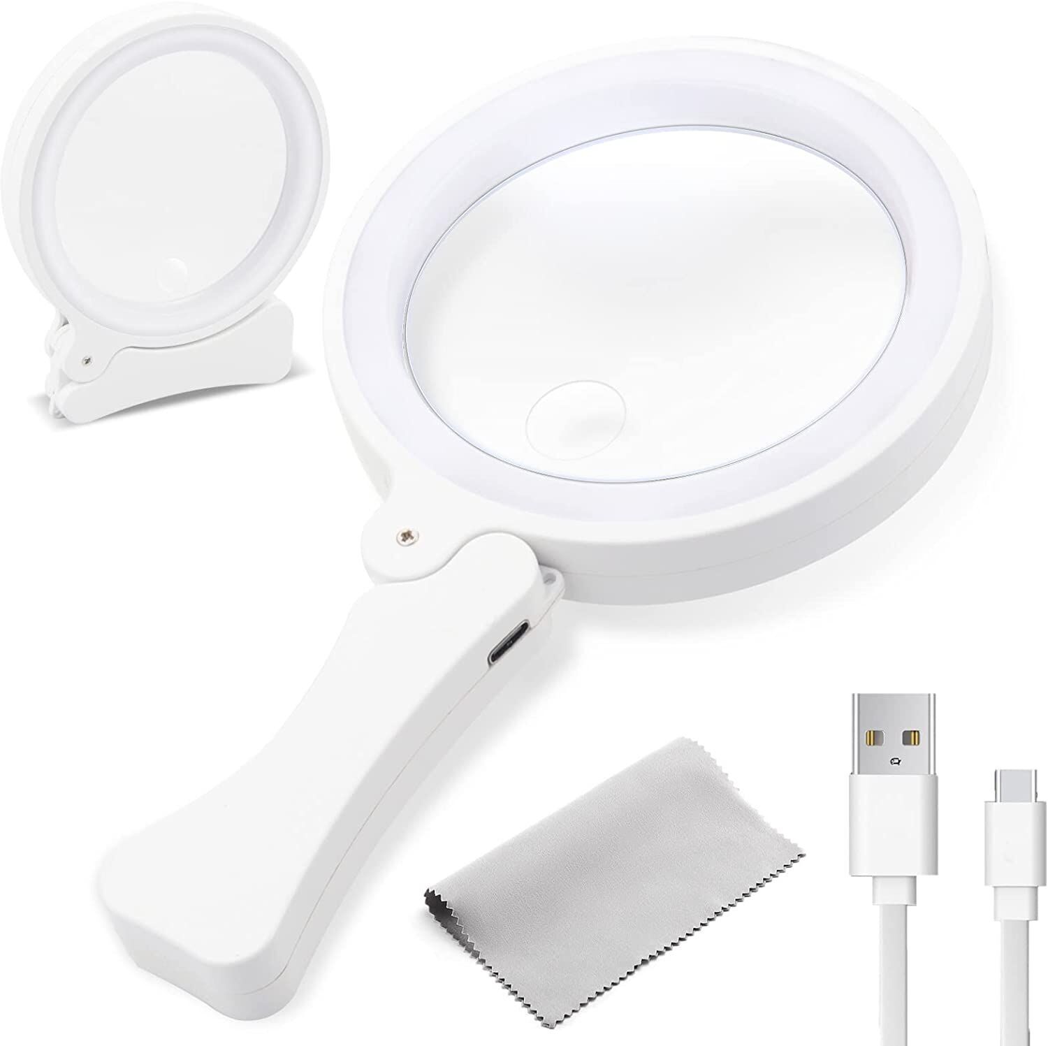Buy Wholesale China Folding Handheld Magnifying Glass With Light